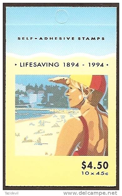 AUSTRALIA - 1994   45c  Lifesaving   Complete $4.50 Booklet. MNH * - Booklets