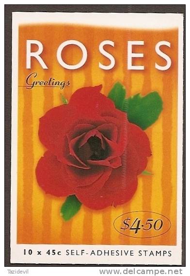 AUSTRALIA - 1997 45c  Roses   Complete $4.50 Booklet. MNH * - Booklets