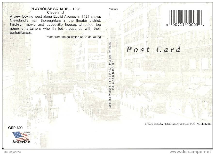 USA OHIO Cleveland / Playhouse Square 1928 / Euclid Avenue / Tramway, Voitures / GSP 609 - Cleveland