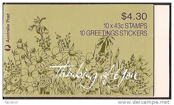 AUSTRALIA - 1990  43c Greetings Complete $4.30 Booklet. MNH * - Booklets