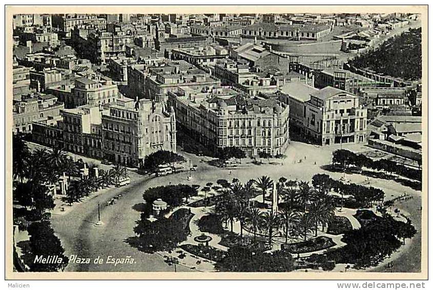 Espagne- Espana  - Ref B219- Melilla - Plaza De Espana  - Carte Bon Etat - - Melilla