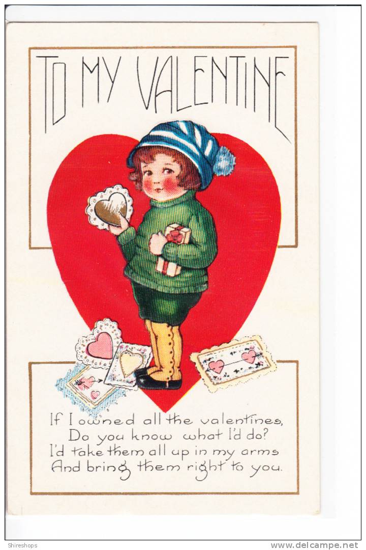 Valentine Greeting Boy Child Large Heart Chocolates - Valentine's Day