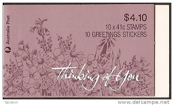 AUSTRALIA - 1990  41c Thinking Of You Complete $4.10 Booklet. MNH * - Booklets