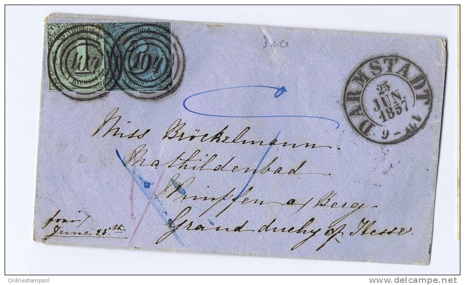 Thurn Und Taxis  1857 From Darmstadt Mix Stamps Kreuzers, Wimpfen, Grand Duchy Op Hesse - Altri & Non Classificati