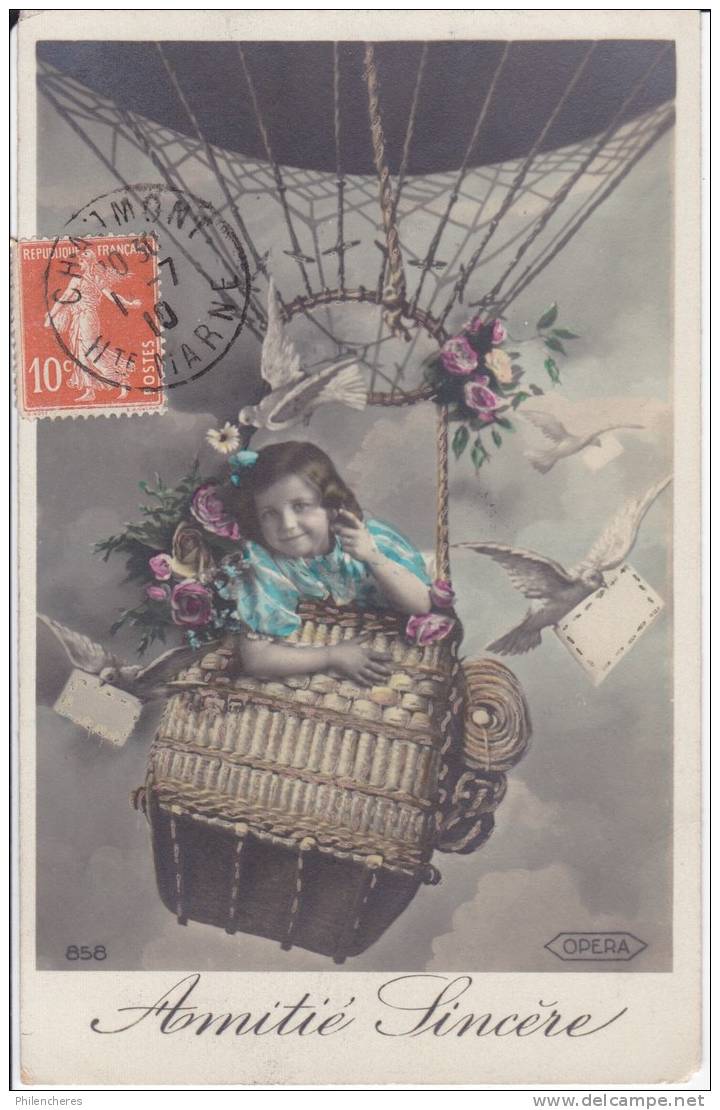 CPA - Aviation - Amitié Sincere - Enfant Montgolfiere - Luchtballon