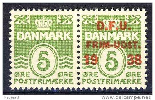 ##Denmark 1938. Stamp Exhibition. Pair Michel 243+198II. MNH(**) - Ungebraucht