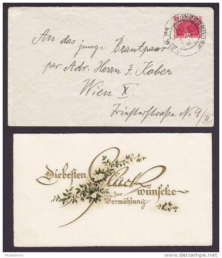 Austria Deluxe Vermählungs Brief Cover & Karte INZERSDORF Bei WIEN 1932? - Lettres & Documents