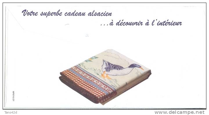 REF LDUF -PSEUDO ENTIER PRIVE "LA CIGOGNE GOURMANDE - L'ALSACE PITTORESQUE" - THEMES CIGOGNE OIE CANARD - Private Stationery