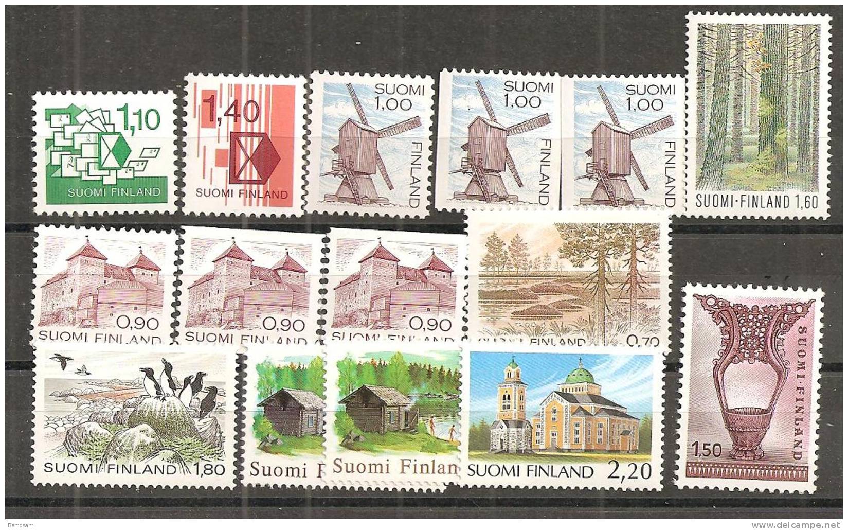 Finland1976-84:   Definitives Mnh** (14values) - Used Stamps