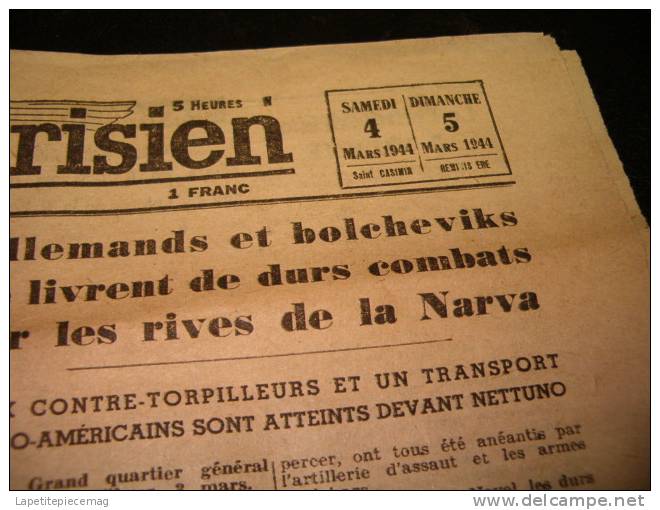 (AR1) Le Petit Parisien Du Samedi 4 Et Dimanche 5 Mars 1944 - Le Petit Parisien