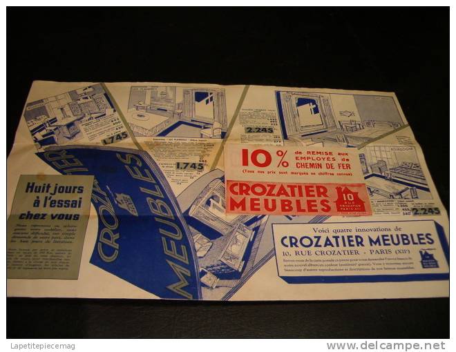 (AR1) Catalogue / Dépliant CROZATIER - MEUBLES, Années 1930 - Décoration Intérieure