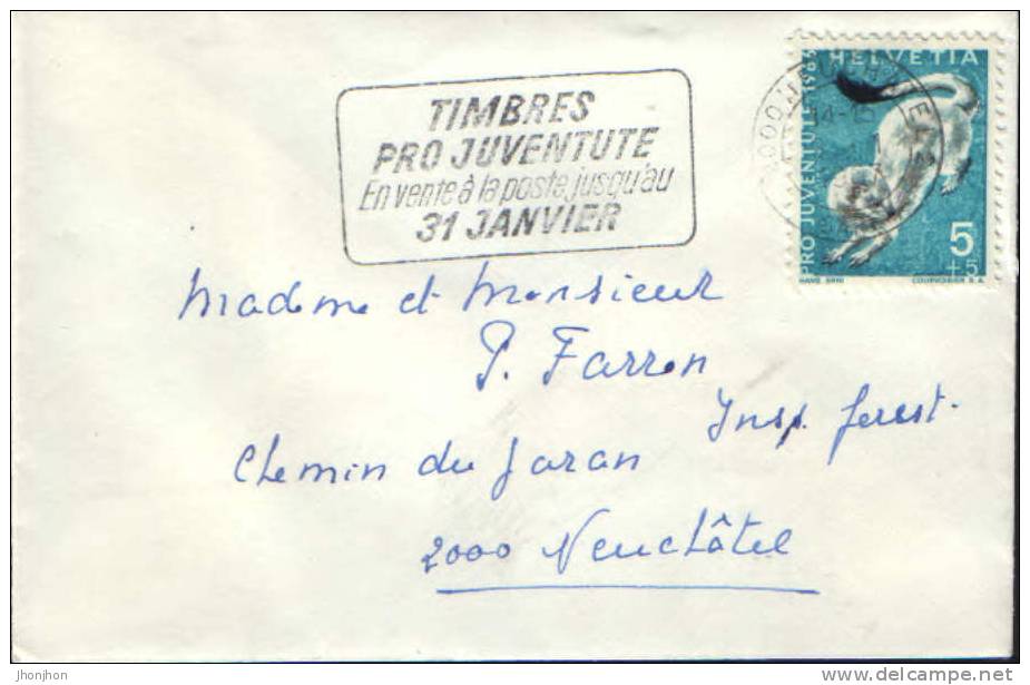 Suisse- Rare!-Enveloppe Liliput Circulé En 1966 Avec Un Cachet Spécial, Occasionnel Pro Juventute - Storia Postale