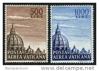 Vatican C22-23 Mint Never Hinged Airmail Set From 1953 - Poste Aérienne