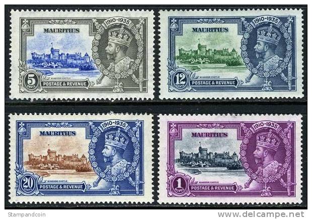 Mauritius #204-07 Mint Hinged Silver Jubilee Issue From 1935 - Maurice (...-1967)