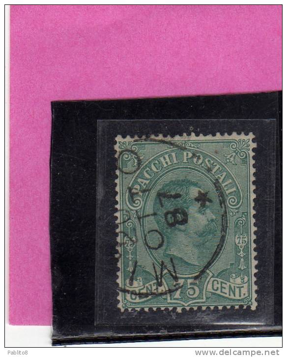 ITALIA REGNO ITALY KINGDOM 1884 - 1886 PACCHI POSTALI CENT. 75 TIMBRATO USED - Colis-postaux