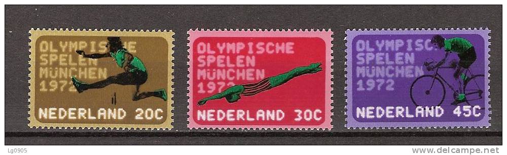 Netherlands Nederland Pays Bas Niederlande Holanda 1012-1014 MNH ; Olympiade, Olimpiada, Olympic Games In Munchen - Sommer 1972: München