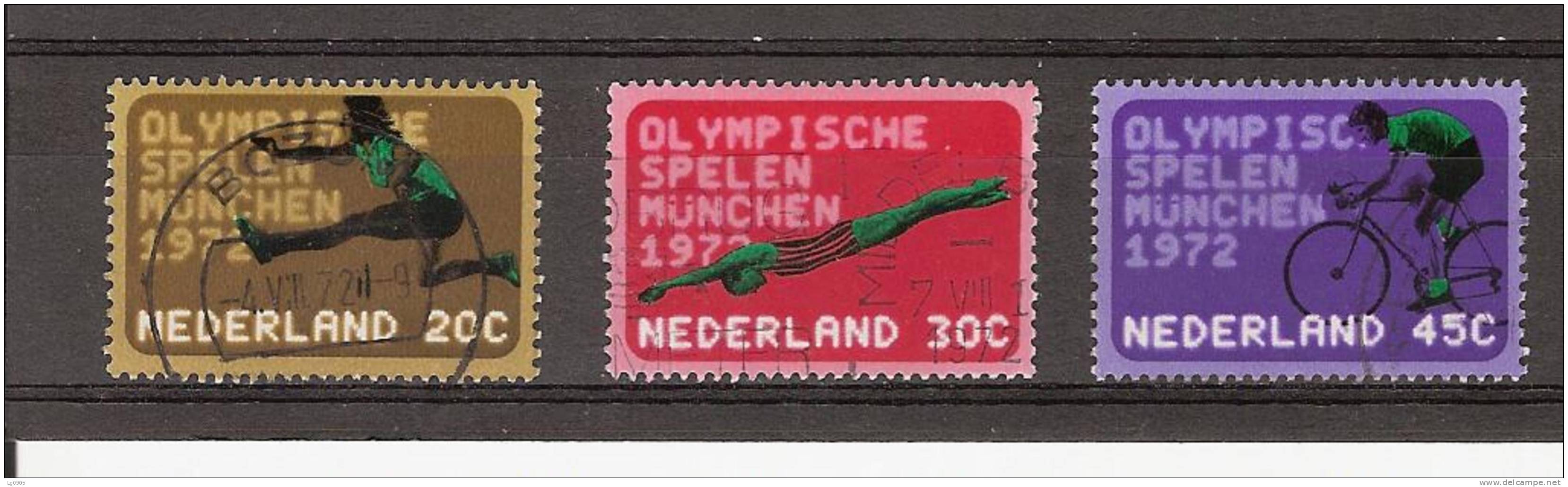 Netherlands Nederland Pays Bas Niederlande Holanda 1012-1014 Used ; Olympiade, Olimpiada, Olympic Games In Munchen - Sommer 1972: München