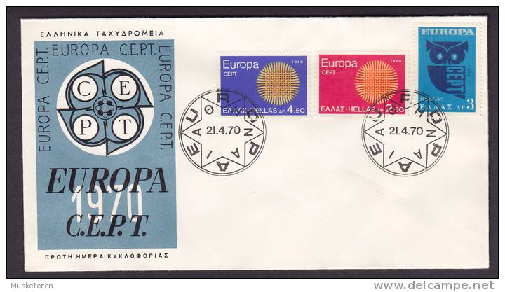 Greece FDC Cover 1970 Europa CEPT - FDC