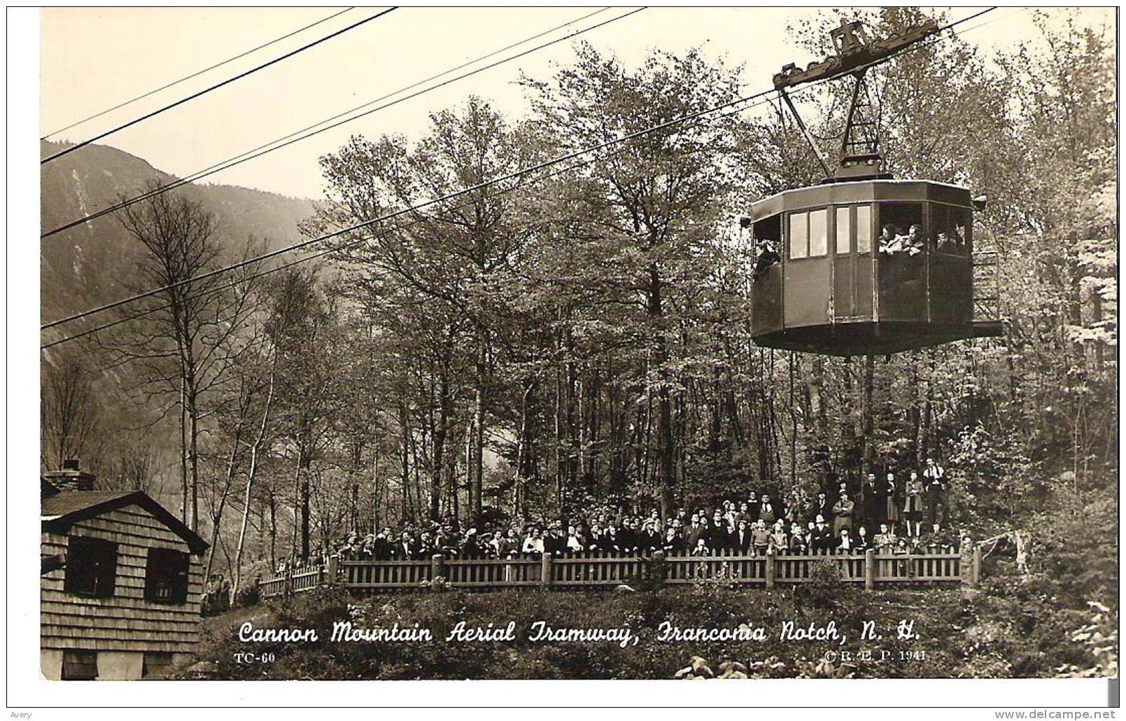 Cannon Mountain Aerial Tramway, Franconia Notch, New Hampshire  White Mountains RPPC - White Mountains