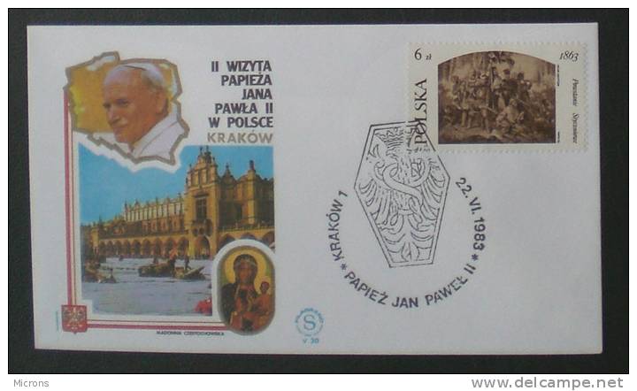 FDC VISITE DE JEAN PAUL II EN POLOGNE CRACOVIE 22/06/83 - FDC