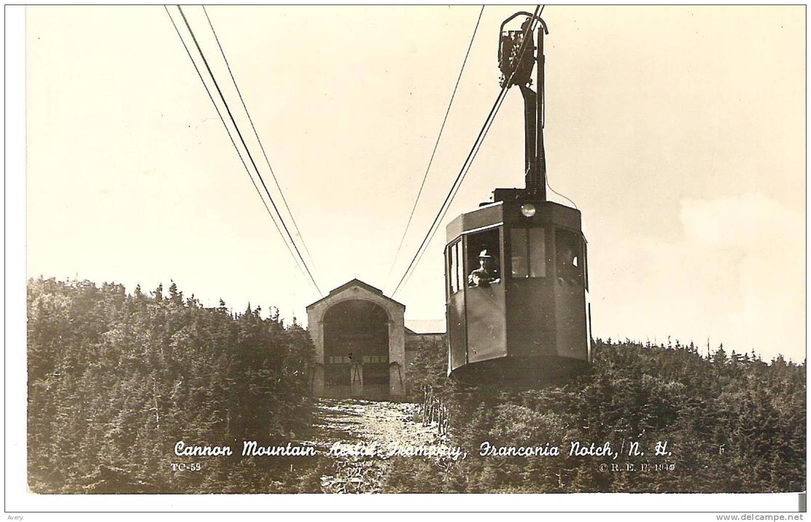 Cannon Mountain Aerial Tramway, Franconia Notch, New Hampshire RPPC - White Mountains