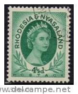Rhodesia & Nyasaland - 1954 QEII 4½d (o) # SG 6 - Rhodesia & Nyasaland (1954-1963)
