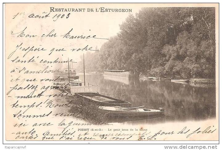 Yvelines :  POISSY : Le  Petit  Bras De La  Seine -  Restaurant De  L ' Esturgeon - Poissy