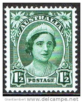 Australia 1942 - 1950 1.5d Queen Elizabeth Green MNH  SG 204 - Nuevos