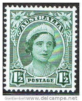 Australia 1942 - 1950 1.5d Queen Elizabeth Green MH  SG 204 - Ongebruikt