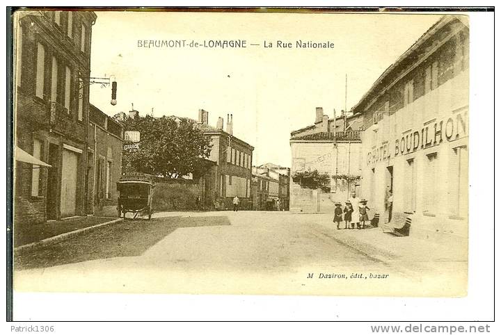 CPA  BEAUMONT DE LOMAGNE, Rue Nationale, Grand Hôtel   4531 - Beaumont De Lomagne