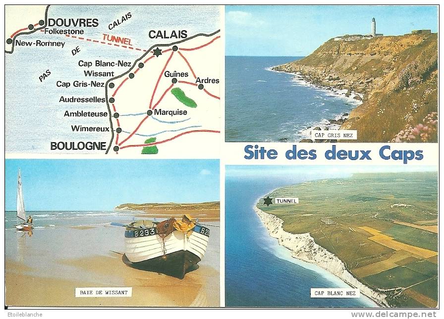 CPM Côte D'opale, Site Des Deux Caps, Gris Nez, Blanc Nez, Baie De Wissant (62) Carte Geographique - Wissant