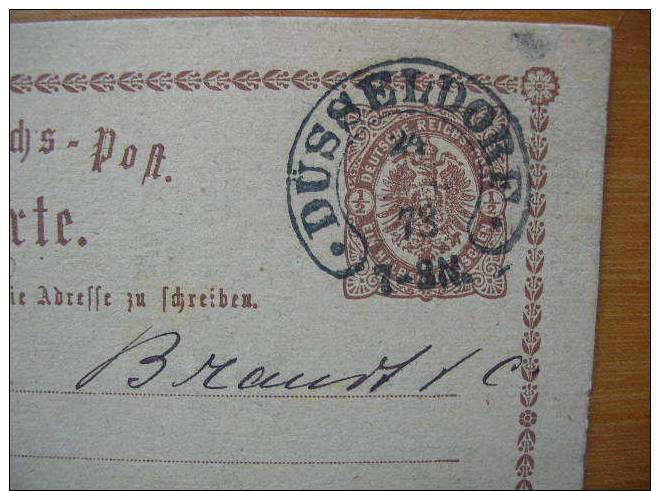 TOP Hufeisenstempel  DÜSSELDORF  1873 Postkarte Nach Höxter - Briefe U. Dokumente
