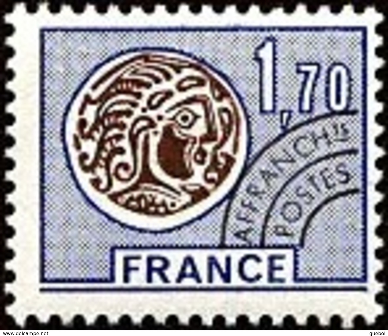 France Préoblitéré N° 145 ** Monnaie Gauloise - Le 1f70 Bleu Et Brun - 1964-1988