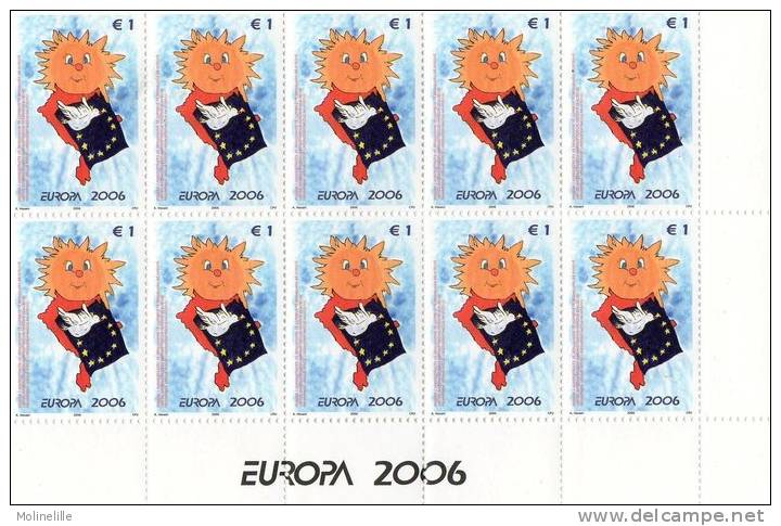 KOSSOVO Feuillet De 10 Timbres (n°43/44**) - EUROPA  INTEGRATION (dessins D'enfants) Faciale 15 € - 2006