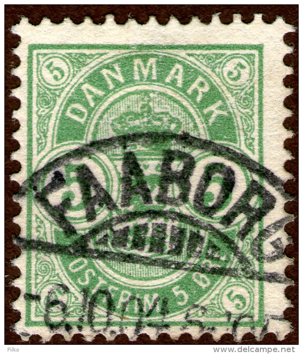 Denmark,5 Ore,cancell:Faaborg,06.10.1904,error Shown On Scan,as Scan - Gebruikt