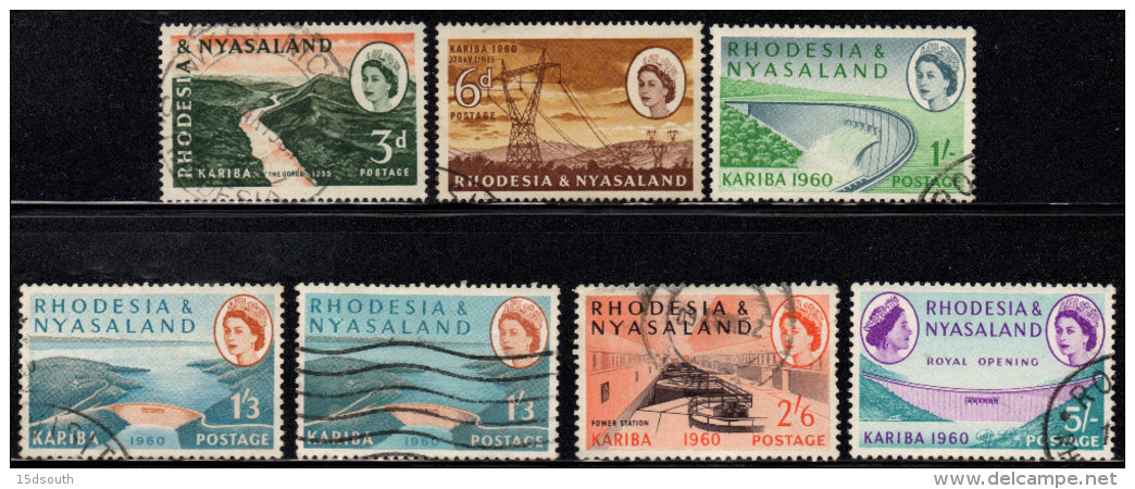 Rhodesia & Nyasaland - 1960 Kariba Hydro-Electric Scheme Set (o) # SG 32-37 & 35a - Rhodesia & Nyasaland (1954-1963)