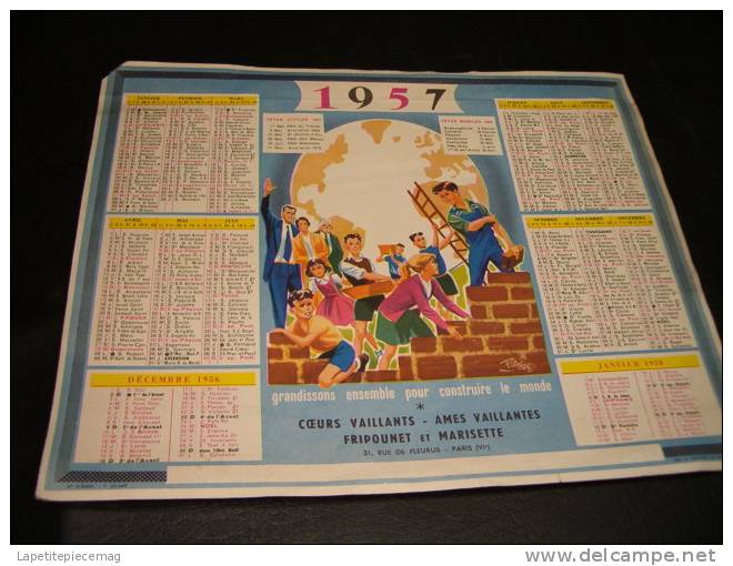 (AR2) Calendrier 1957, Fripounet Et Marisette - Grossformat : 1941-60