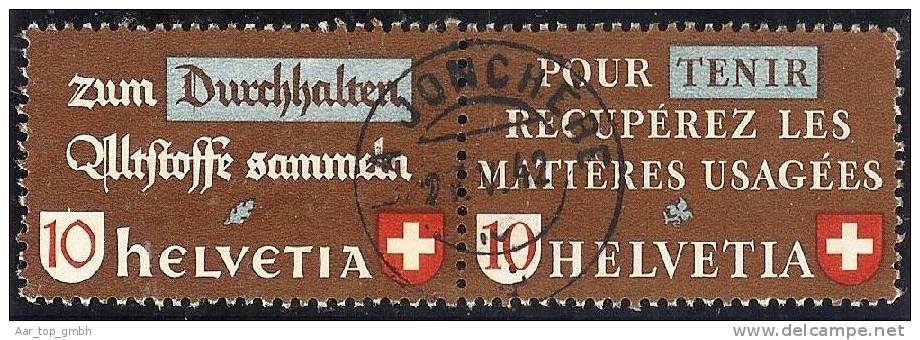 Heimat NE LA JONCHÈRE 1942-05-22 Vollstempel Auf Zu#Z33a - Se-Tenant