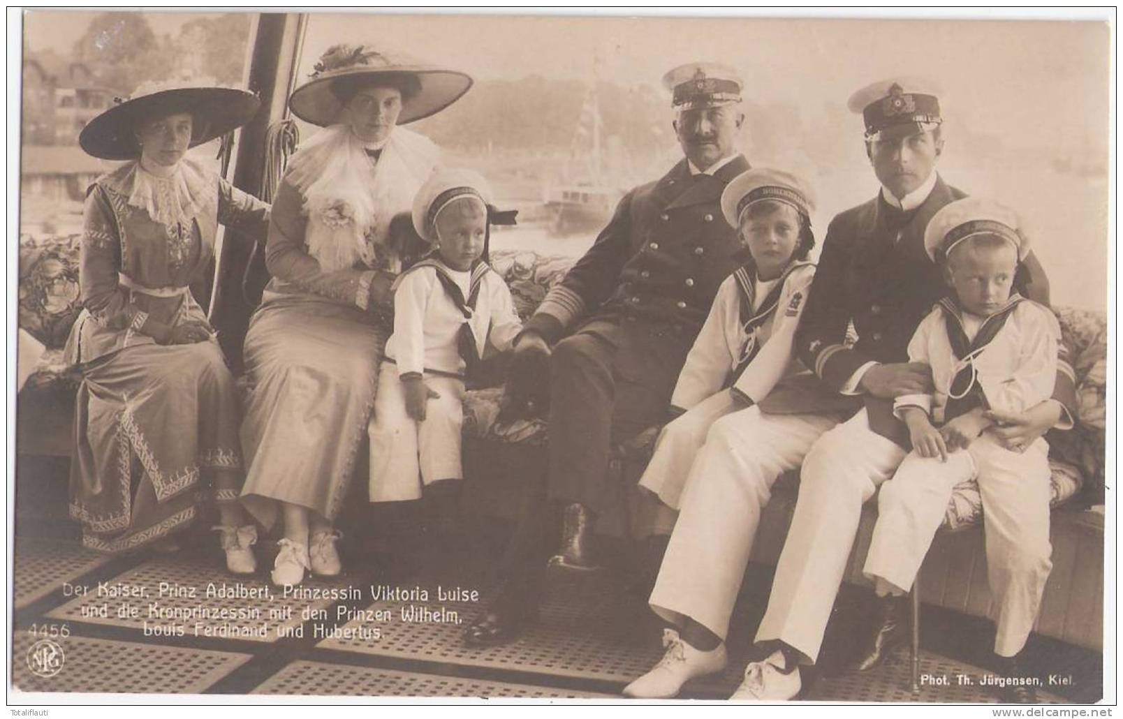 Kaiser Wilhelm II Prinz Adalbert Viktoria Luise Kronprinzessin Cecilie An Bord S.M.S. Hohenzollern In Danzig 1908 - Danzig