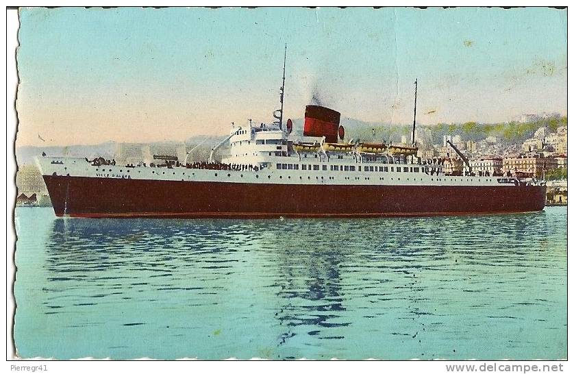 CPA-1950-PAQUEBOT--VILLE DALGER-LIGNE MARSEILLE ALGER-BE - Steamers