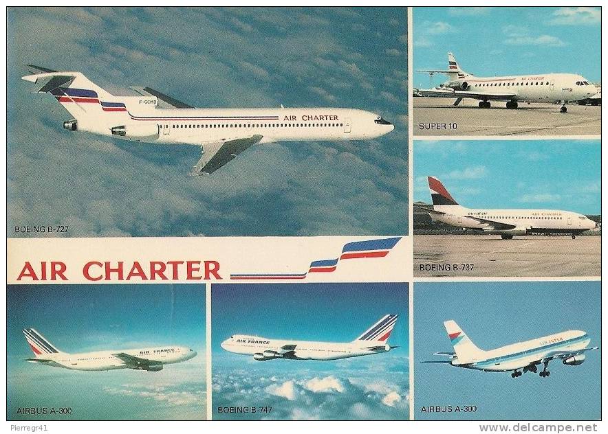 CPA-1980--AVIONS-ENSEMBLE DE LA FLOTTE-CIE AIR CHARTER FILIALE AIR FRANCE ET AIR INTER-Edit P.I-N°469-TBE - 1946-....: Moderne