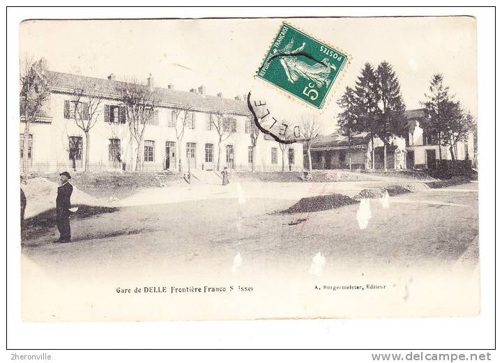 CPA - DELLE - Gare - Frontiére Franco Suisse - 1912 - Delle