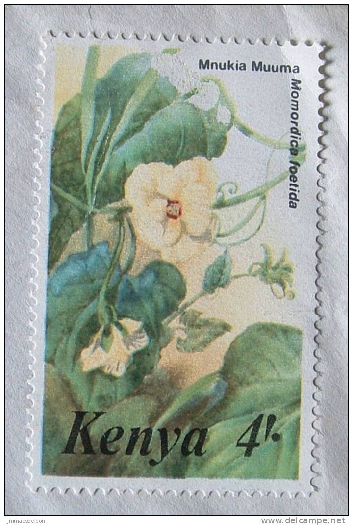 Kenya 1986 Cover To England UK - Flowers (4 Sh - Scott # 353, Cat Val = 6.75 $) - Kenya (1963-...)