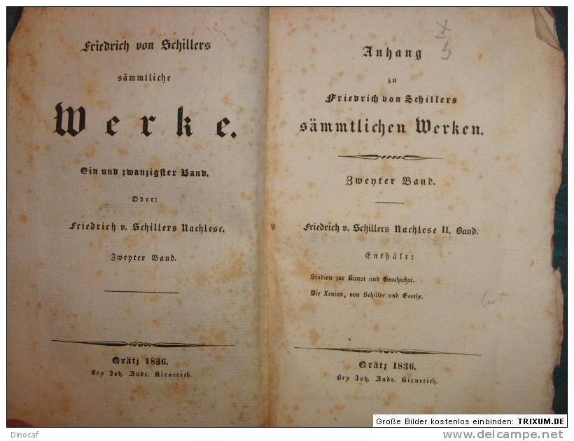 F. von Schillers sämmtliche Werke 3 Bände 1836-1837