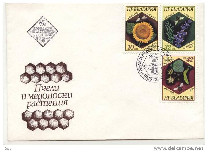 FDC-s  Bees  1987  From Bulgaria - Honeybees