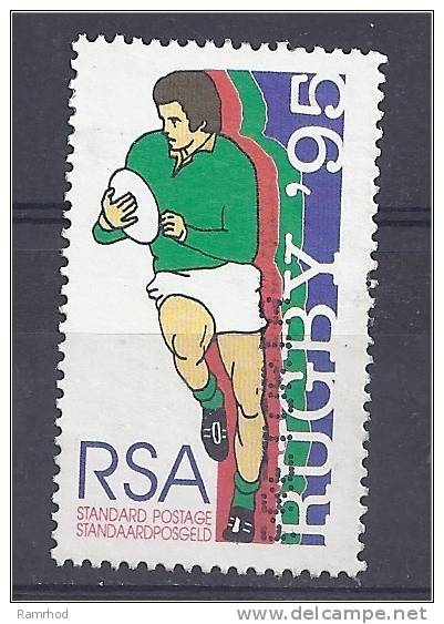 SOUTH AFRICA 1995 World Cup Rugby Championship, South Africa - (60c) Player Running With Ball And Silhouettes FU - Usados