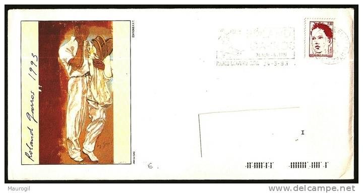 TENNIS - FRANCE PARIS LOUVRE 1993 - ROLAND GARROS - FLAMME - MAILED OFFICIAL COVER - IMPRONTA MOLTO CHIARA - Tennis