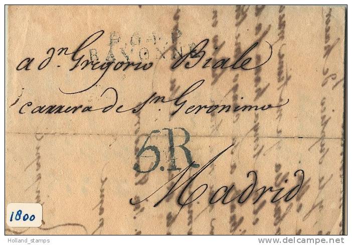 HANDGESCHREVEN BRIEF Uit 1817 - Lettre De P.64 P. BAYONNE Pour Madrid - TAXE 5 * ESPANA (1800) - ...-1850 Prephilately