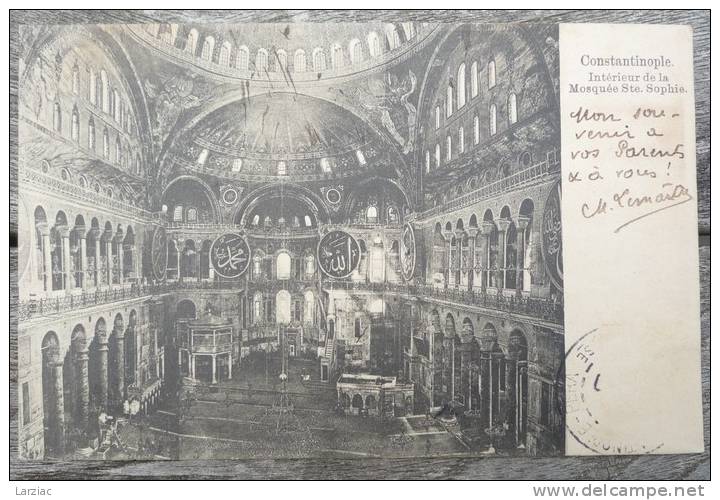 Carte Postale Constantinople Oblitération Constantinople Pera Poste Française Recto-verso - Autres & Non Classés