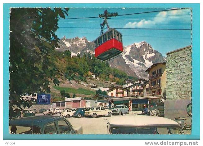 COURMAYEUR LA PALUD PIAZZALE DELLA FUNIVIA CARTOLINA FORMATO GRANDE VIAGGIATA NEL 1963 - Altri & Non Classificati